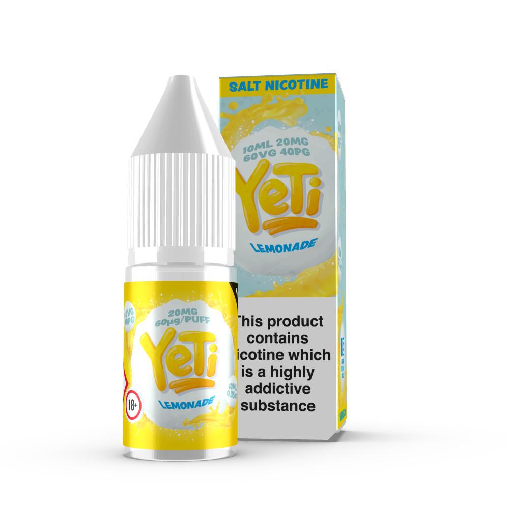Yeti Lemonade- Nic Salt- Box of 10 - Mcr Vape Distro