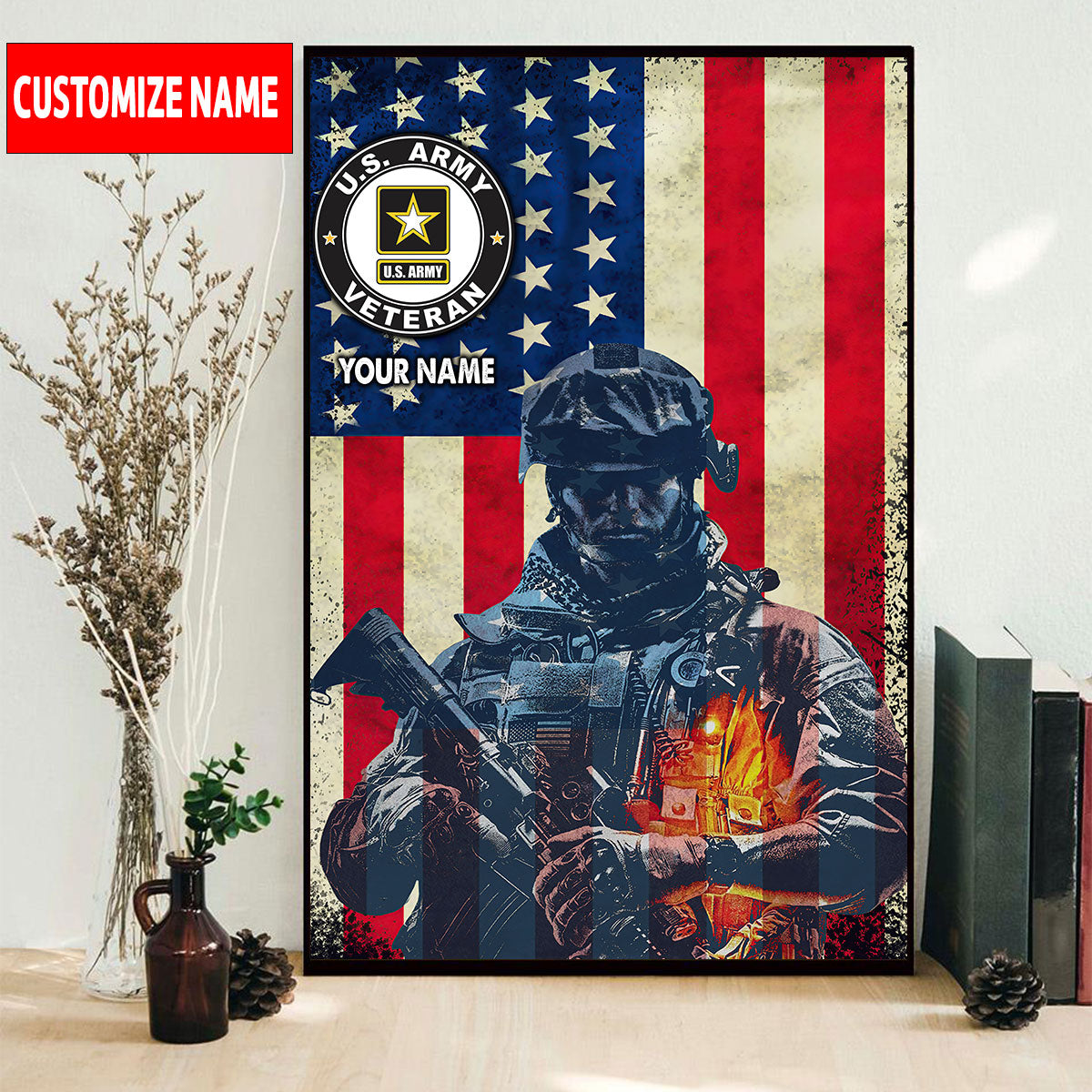 Custom Canvas For United States Army Veteran 3D All Over Printed - Yes ...