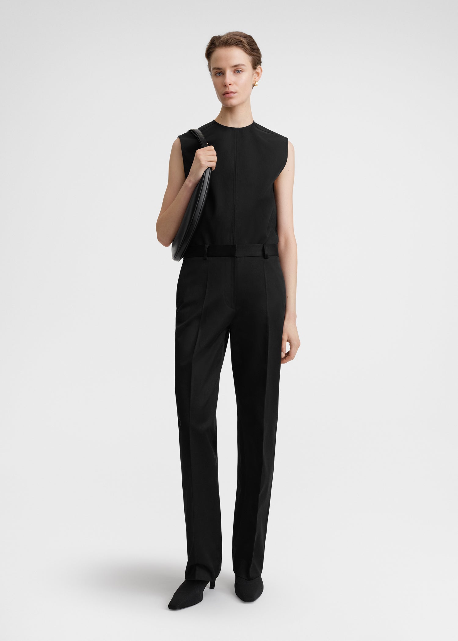 Relaxed straight trousers black – TOTEME