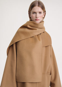 Toteme Signature Wool Cashmere Coat, Chocolate Melange – Kick Pleat