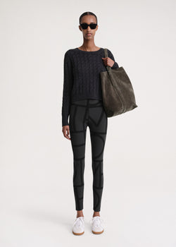 Monogram knit leggings black – TOTEME