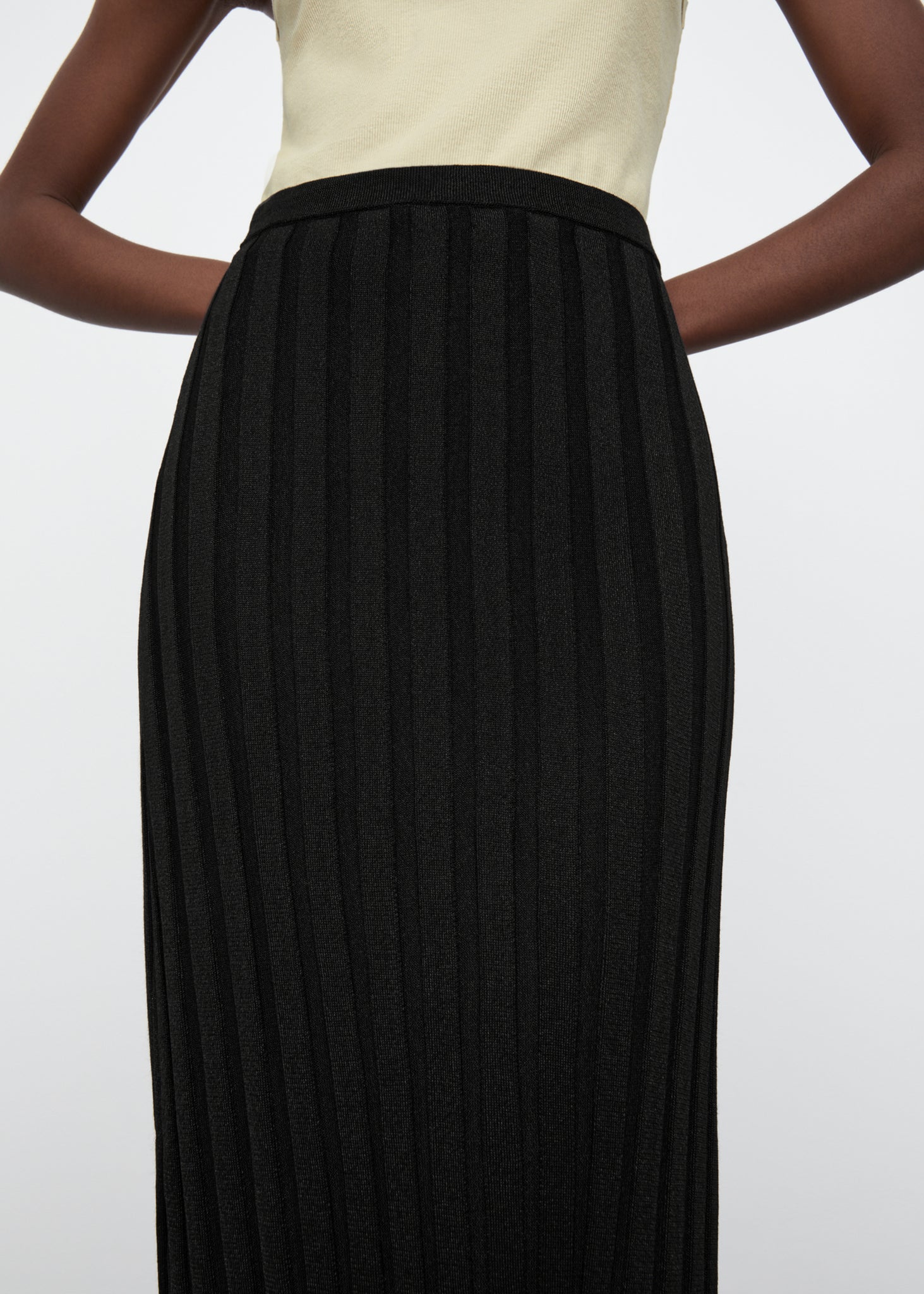 Rib knit maxi skirt black Totême