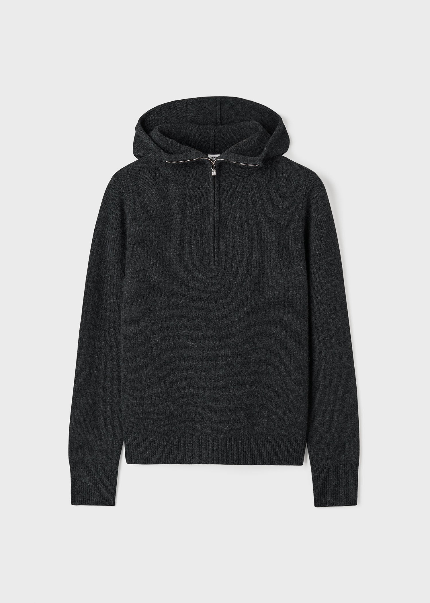 Cashmere hoodie dark grey melange – Totême