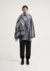 Monogram jacquard wool scarf dark grey mélange