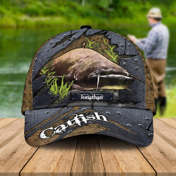 Customs Personalized Catfish Cap with custom Name, Fishing Hat Grass 3 –  Unitrophy