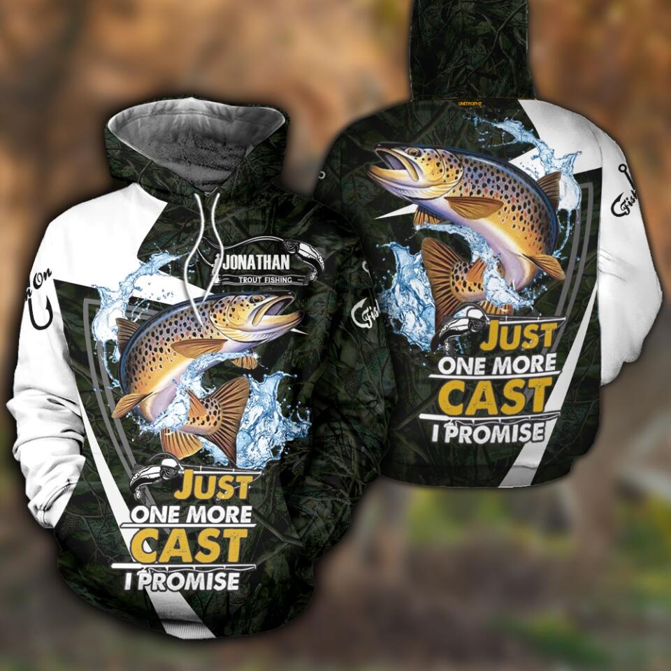 Custom Personalized Fishing All Over Print Apparel with custom Name, Trout  Fishing, Just One More Cast I Promise NNH0126B01SA2, Unitrophy