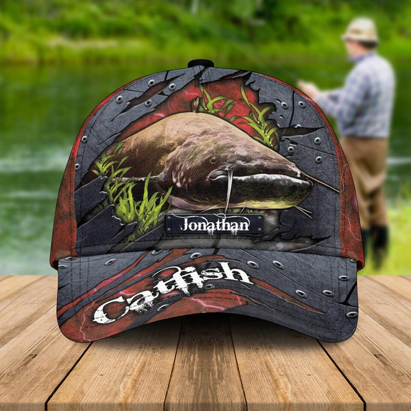 Customs Personalized Catfish Cap with custom Name, Fishing Hat Light G –  Unitrophy