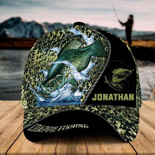 Custom Personalized Crappie Fishing Cap with custom Name, Crappie