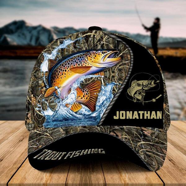 Personalized Trout Fishing Cap with custom Name, Trout Fishing With Ca –  Unitrophy