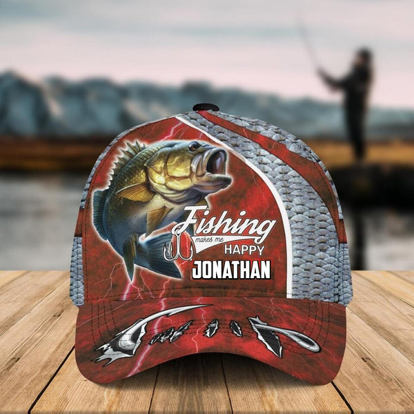 Personalized Bass Fishing Cap with custom Name, Red Light NNH0117B03SA –  Unitrophy