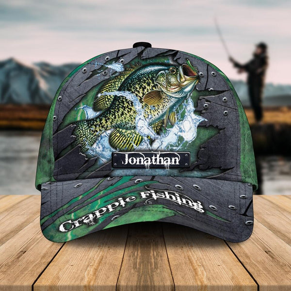 Personalized Crappie Fishing Cap with custom Name, Fish Aholic Fish Sc –  Unitrophy