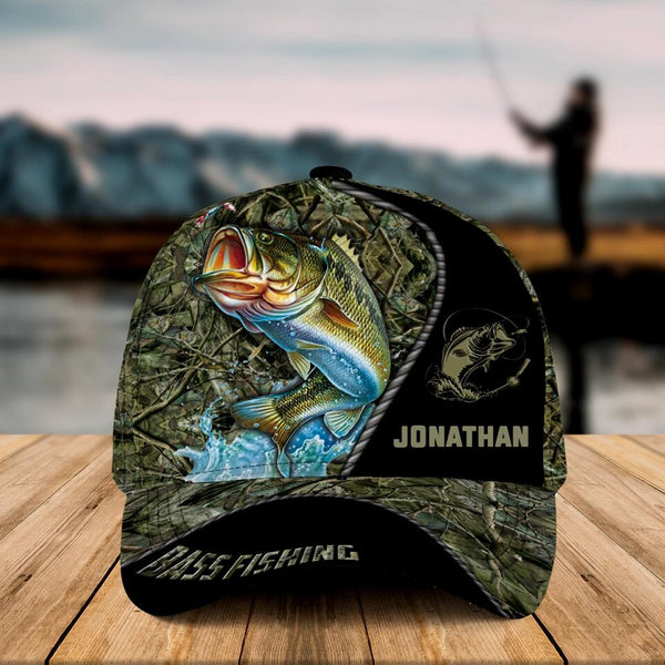 Personalized Bass Fishing Cap with custom Name, Grass 2 NNH0117B03SA –  Unitrophy