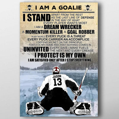 Custom Personalized Ice Hockey Poster, Canvas, Hockey Gifts, Gifts For  Hockey Players, Gifts For Hockey Goalies With Custom Name, Number &  Appearance LTL0630B01DP, Unitrophy