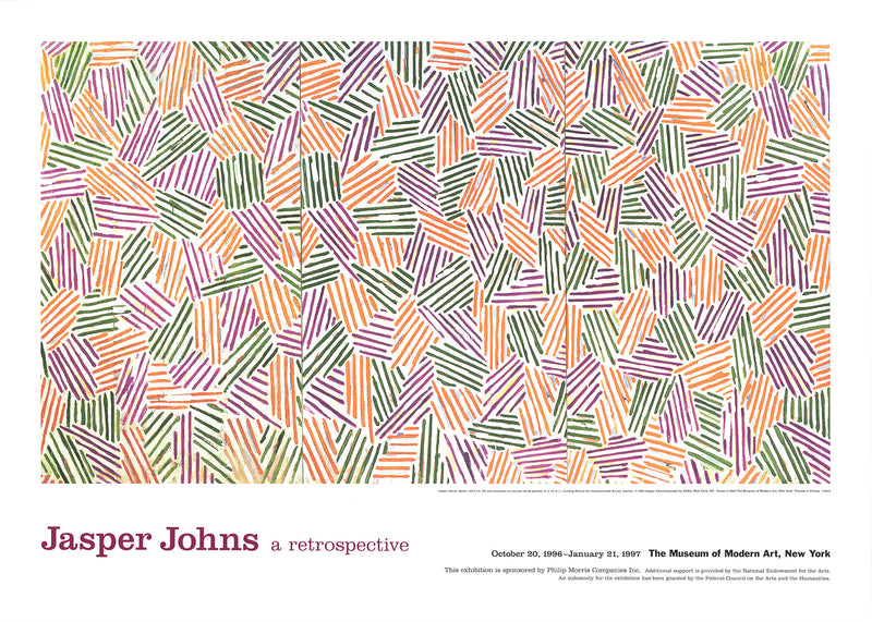JASPER JOHNS A Retrospective 30 x 42 Offset Lithograph 1996 Pop Art