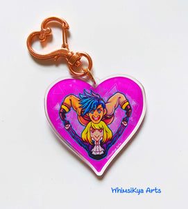 Burning Heart Keychain Whimsikya Arts