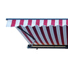 Aleko Products - Half Cassette Motorized Retractable LED Luxury Patio Awning - 10 x 8 Feet - Multi-Striped Red AWCL10X8MSRD19-AP - Lyf Easy