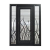 Aleko  Products - Iron Square Top Tall Grass Single Door with Frame and Threshold - 96 x 72 x 6 Inches - Aged Bronze -IDQ7296BZ05-AP - Lyf Easy
