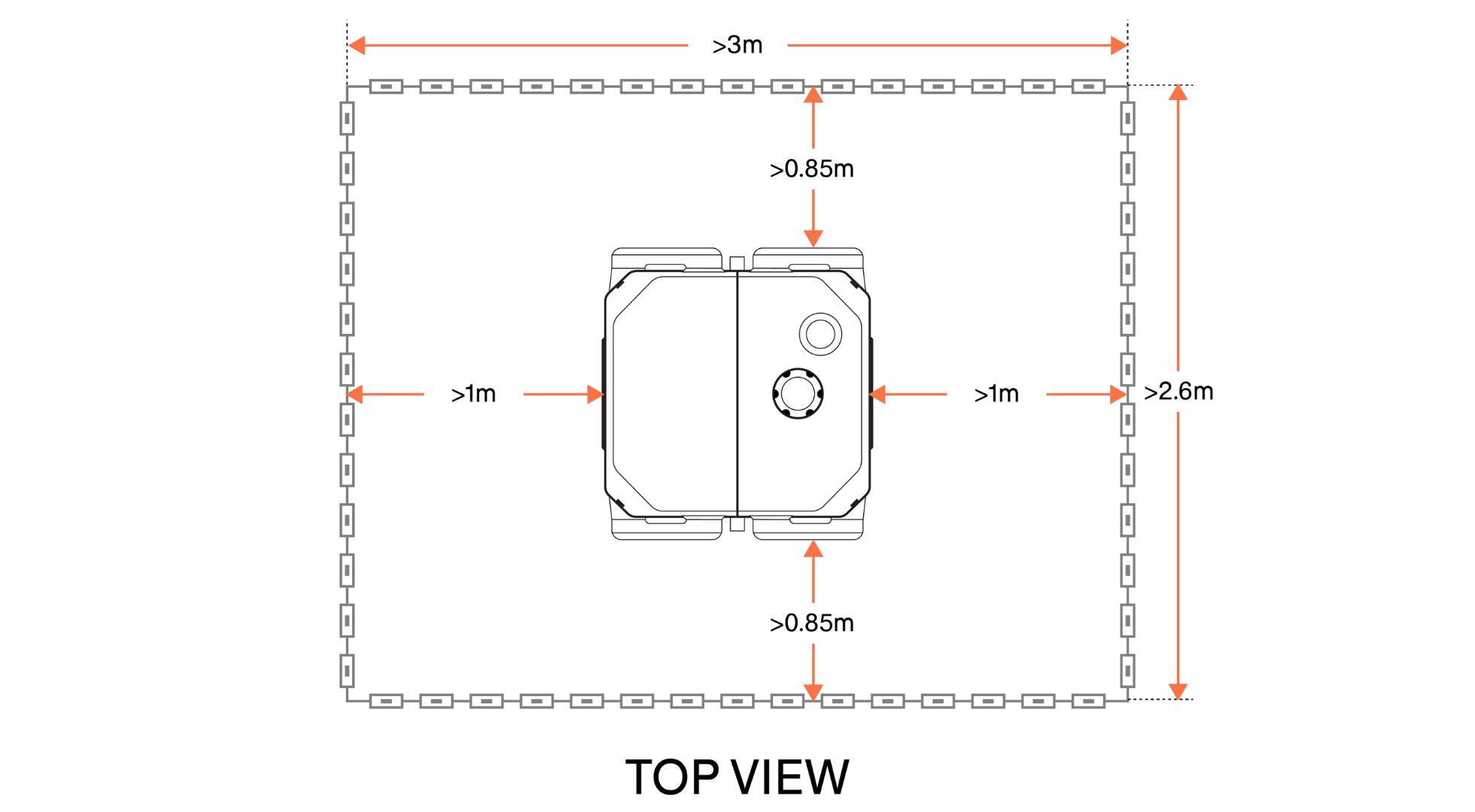 Space required to install DJI Dock.