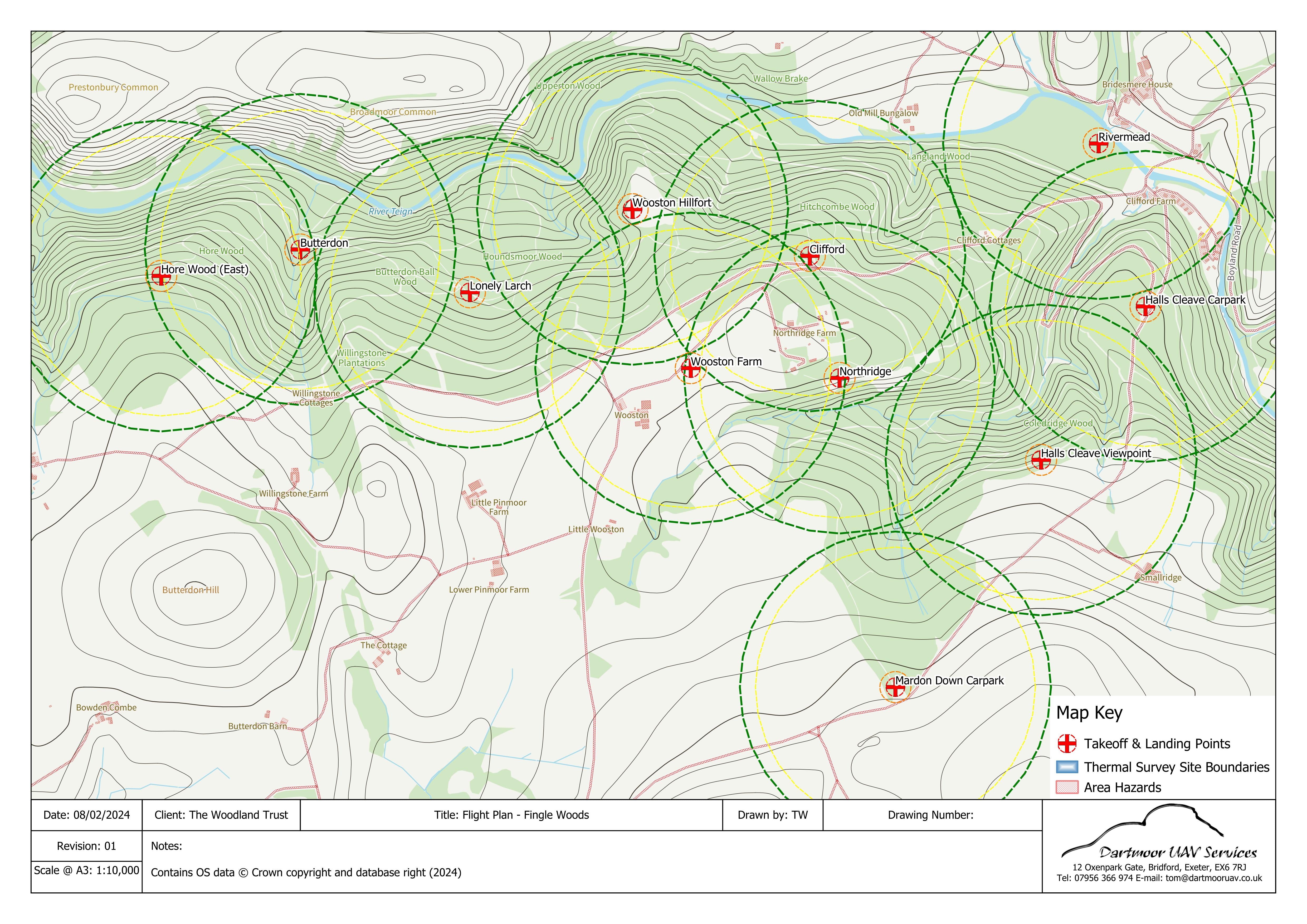 Flight plan for drone surveys.