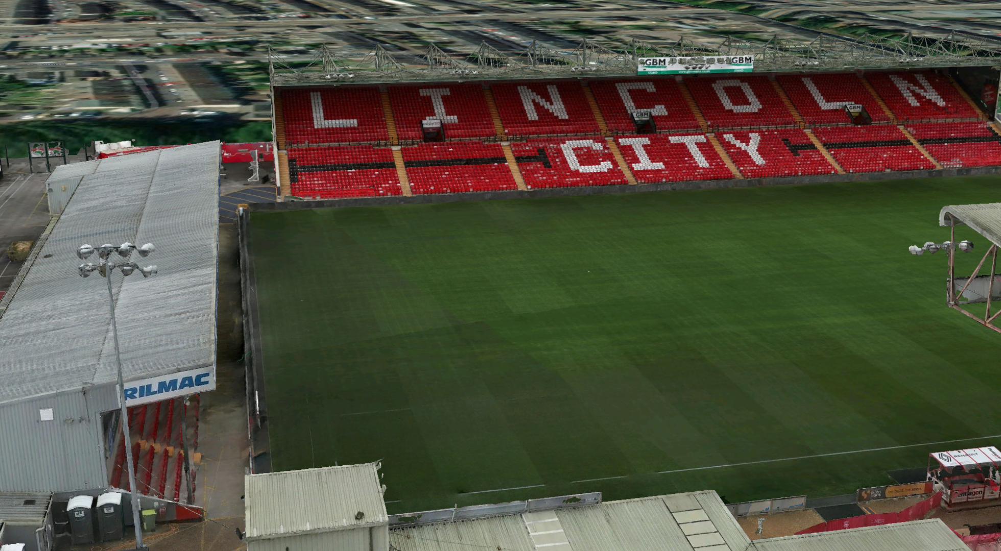 3D model of Lincoln City's football ground.