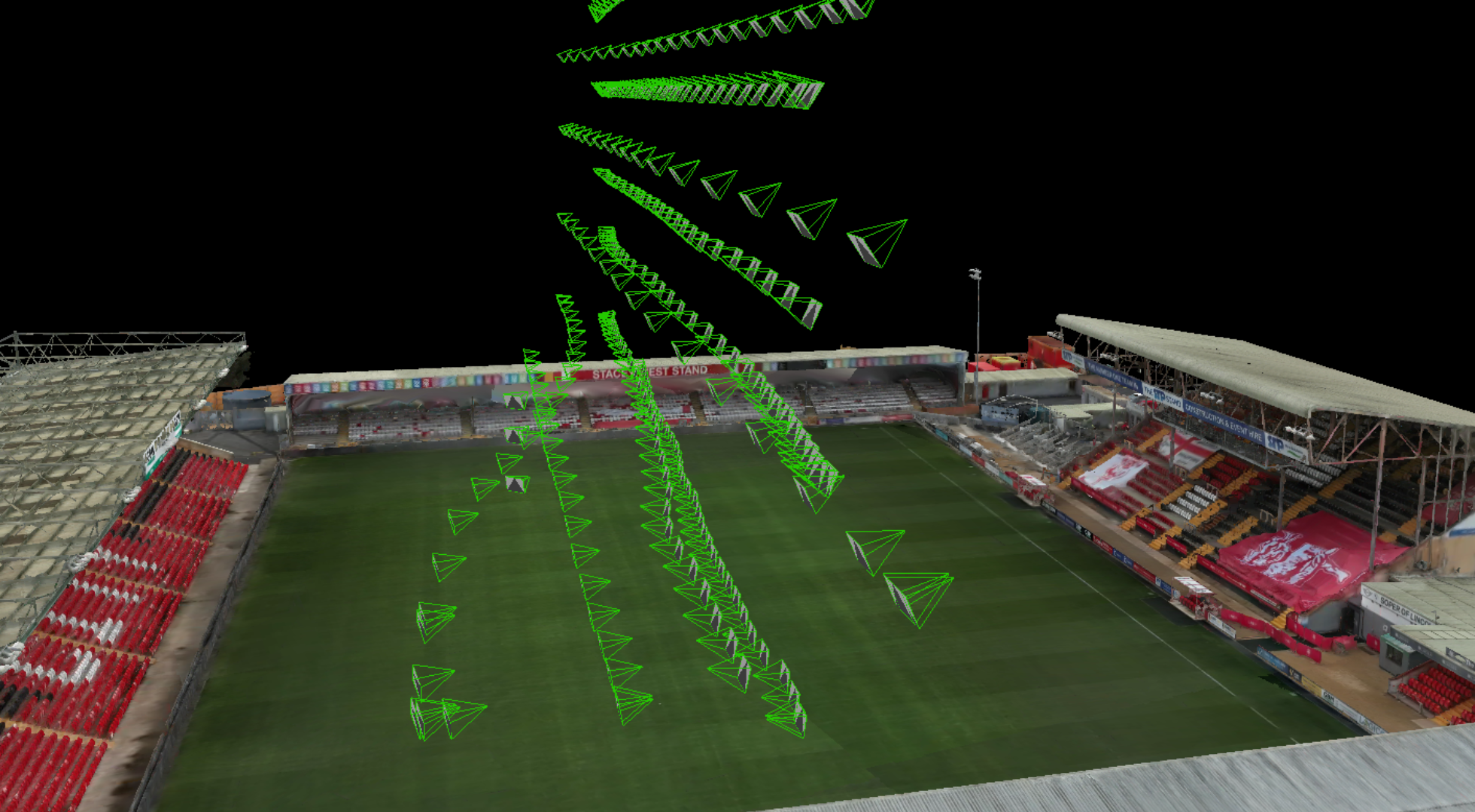 Manual imagery was taken during the drone photogrammetry mission of Lincoln City's stadium.