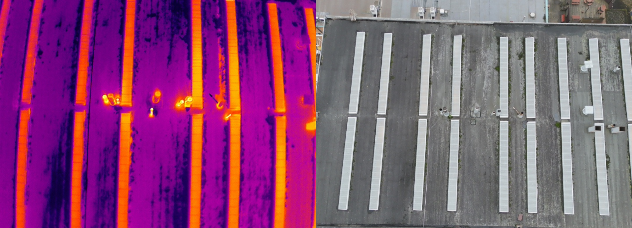 Side-by-side visual and thermal imagery from DJI M3TD drone for DJI Dock 2.