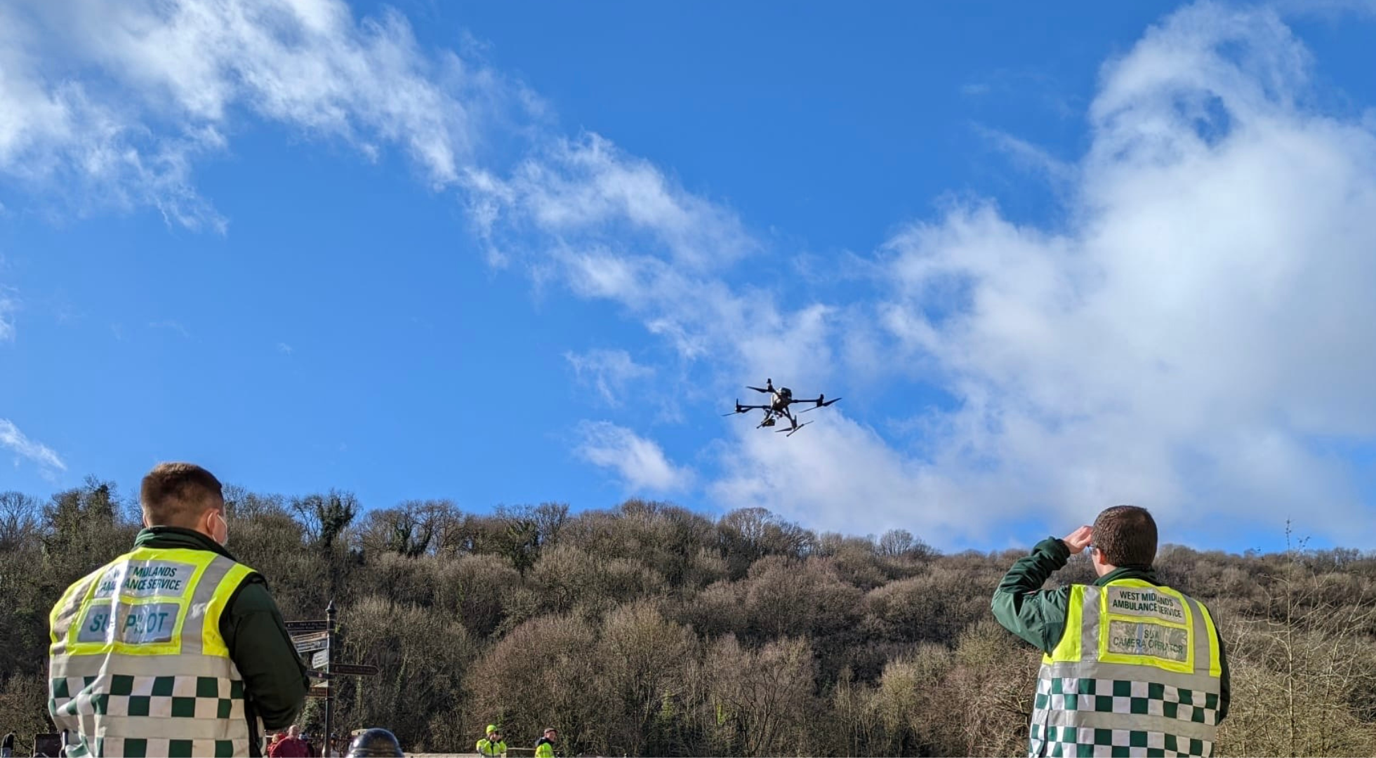 Drone pilots from West Midlands Ambulance Service HART.