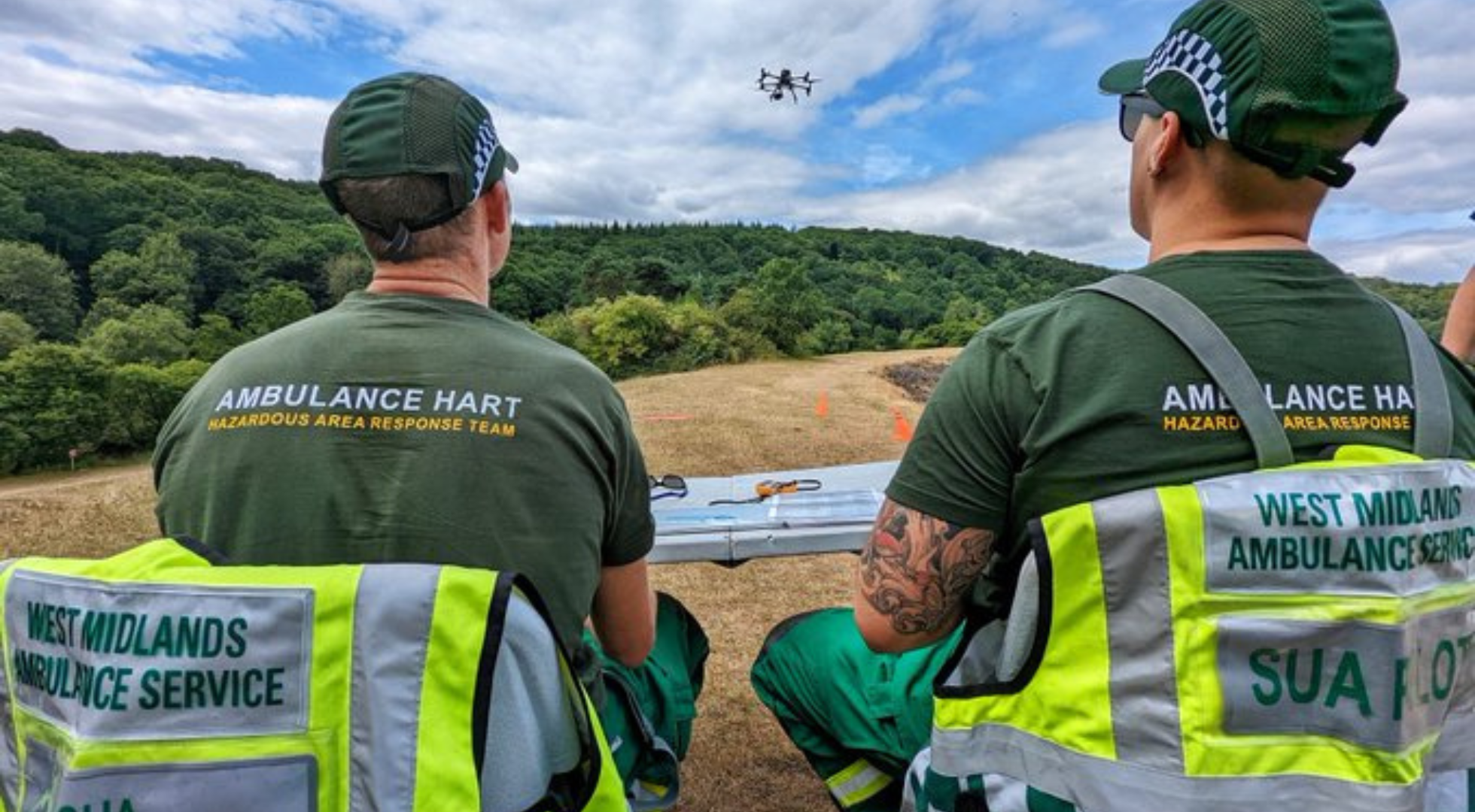 Drone pilots from West Midlands Ambulance Service HART.