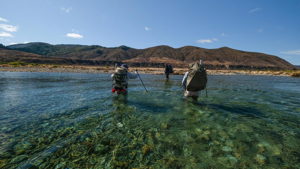 Wet wading fly fishing New Zealand