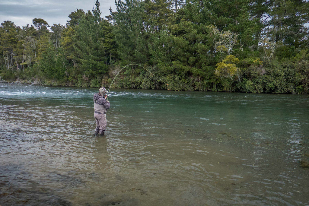 Andrew Harding Hooked Up To A Tongariro Rainbow Troiut