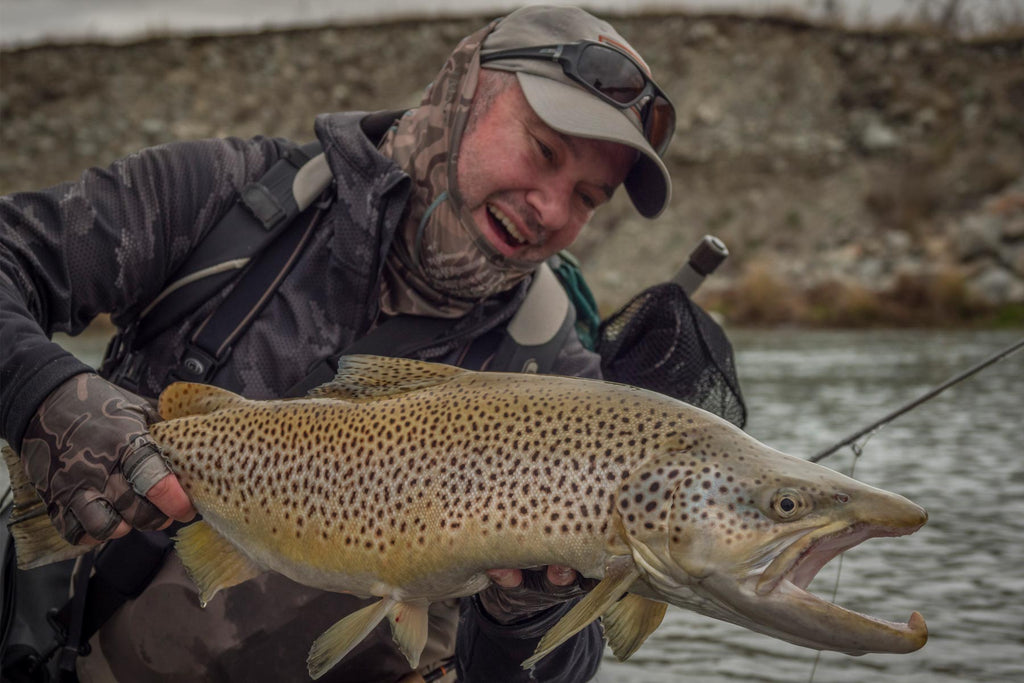 Andrew Harding with a New Zealand trophy brown trout