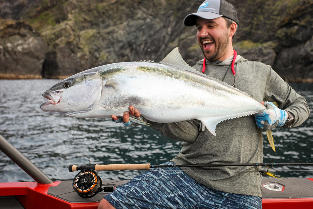 Huge NZ Kingfish caught on fly by Jeff Forsee