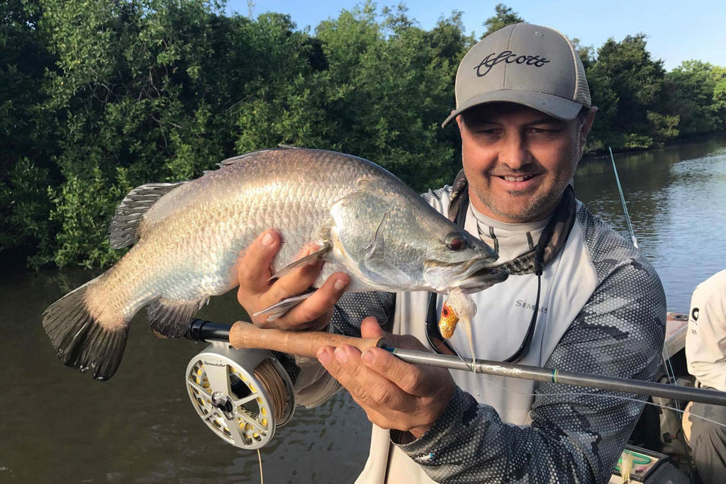 Goose Creek barramundi fly fishing