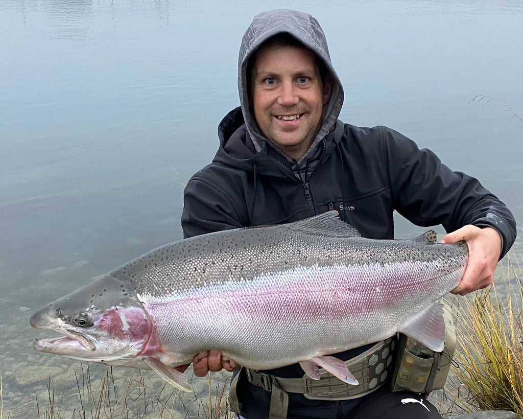 Bryce Helms and a massive Tekapo Rainbow Trout