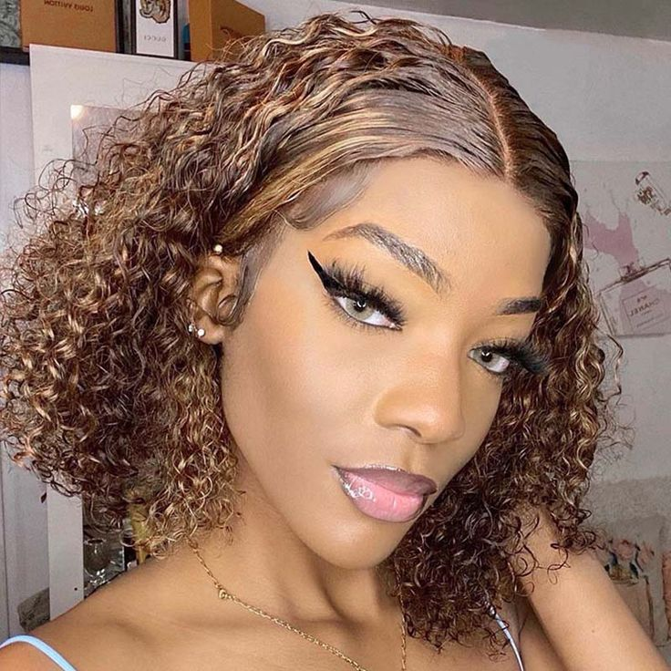 No Code Needed Buy one get the second one 50% off Highlight  Curly/ Straight T Part Bob Human Hair Wigs