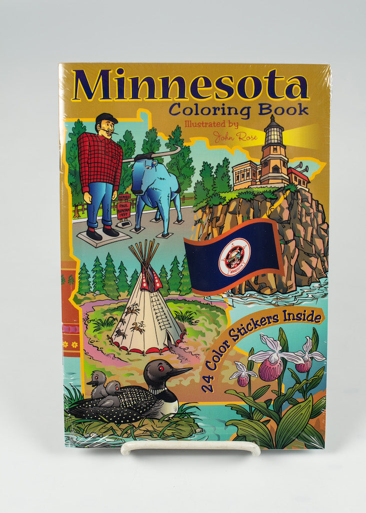 Minnesota Coloring Book With 24 Stickers 6 75 X 9 75 24 Pages Airport Gift Shop