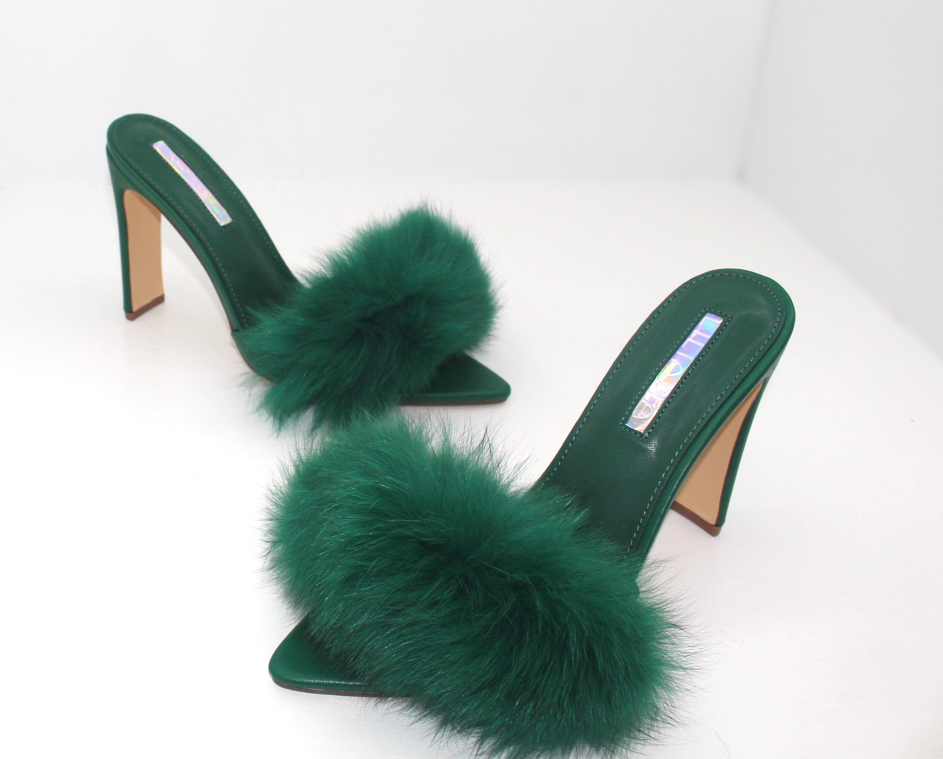 green fur heels