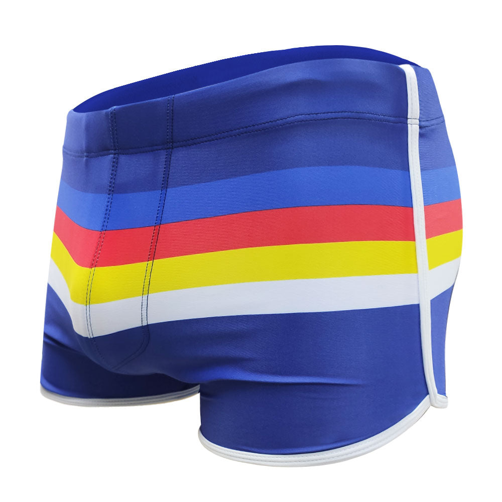 WTees Rainbow Stripe Trunk Boxer Briefs Blue