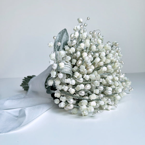 Divina Jeweled Pearl and Crystal Gemstone Wedding Bouquet - Marie Livet