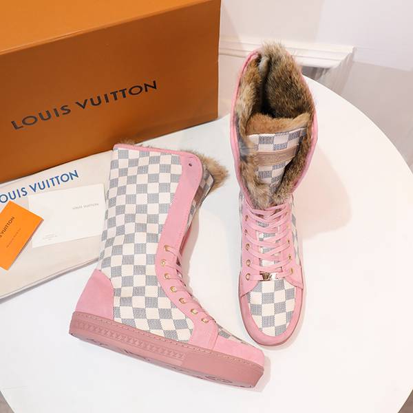 LOUIS VUITTON Rabbit hair fashionable leisure boots