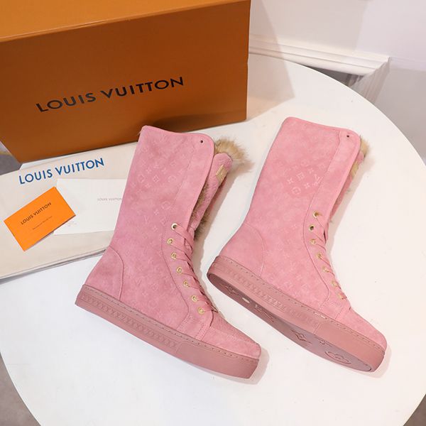 LOUIS VUITTON Rabbit hair fashionable leisure boots