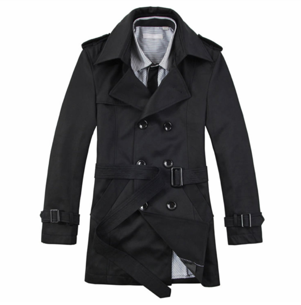 Mens Classic Double Breasted Trench Coat – Bjpllc