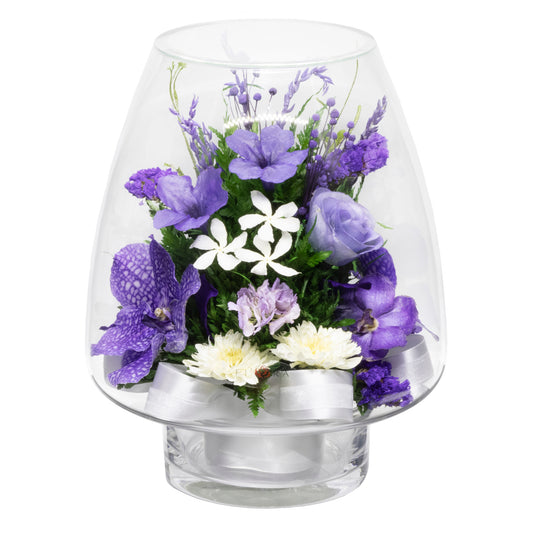 71850 Long-Lasting Purple Orchids in a Droplet Glass Vase – FIORA FLOWER