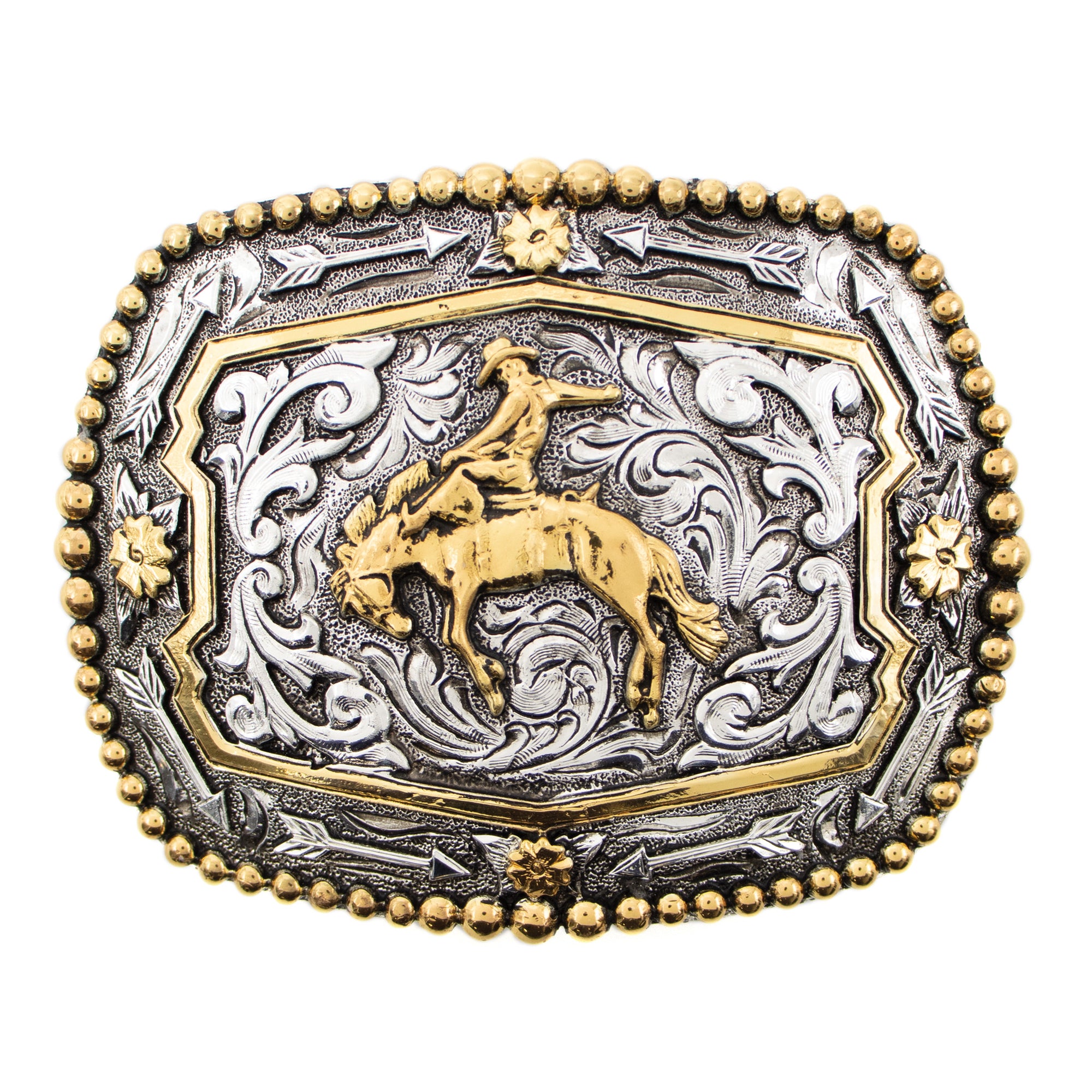 Scalloped Rodeo Bull Riding Buckle