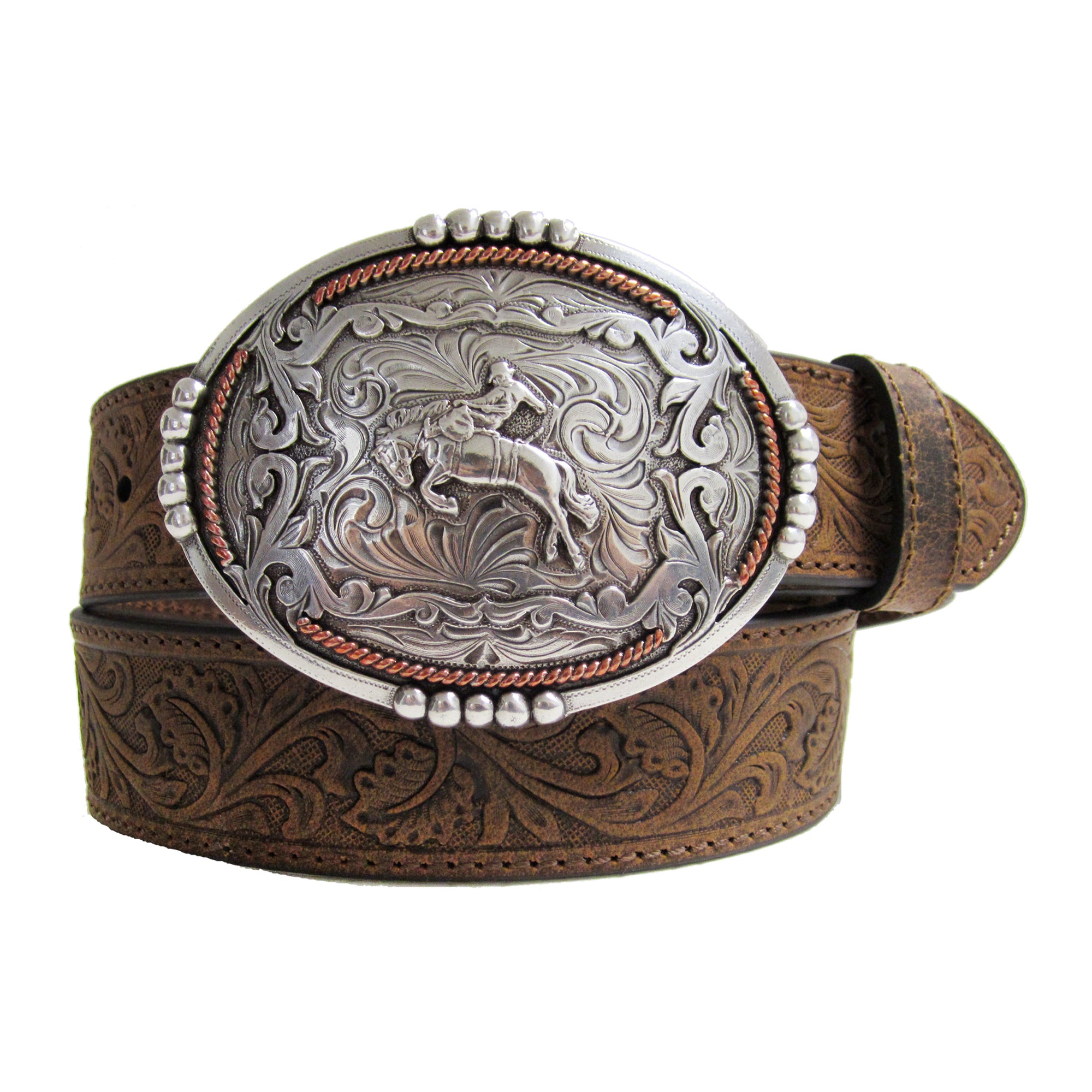 1 1/2 Oval Mexican Flag Buckle Belt - AndWest