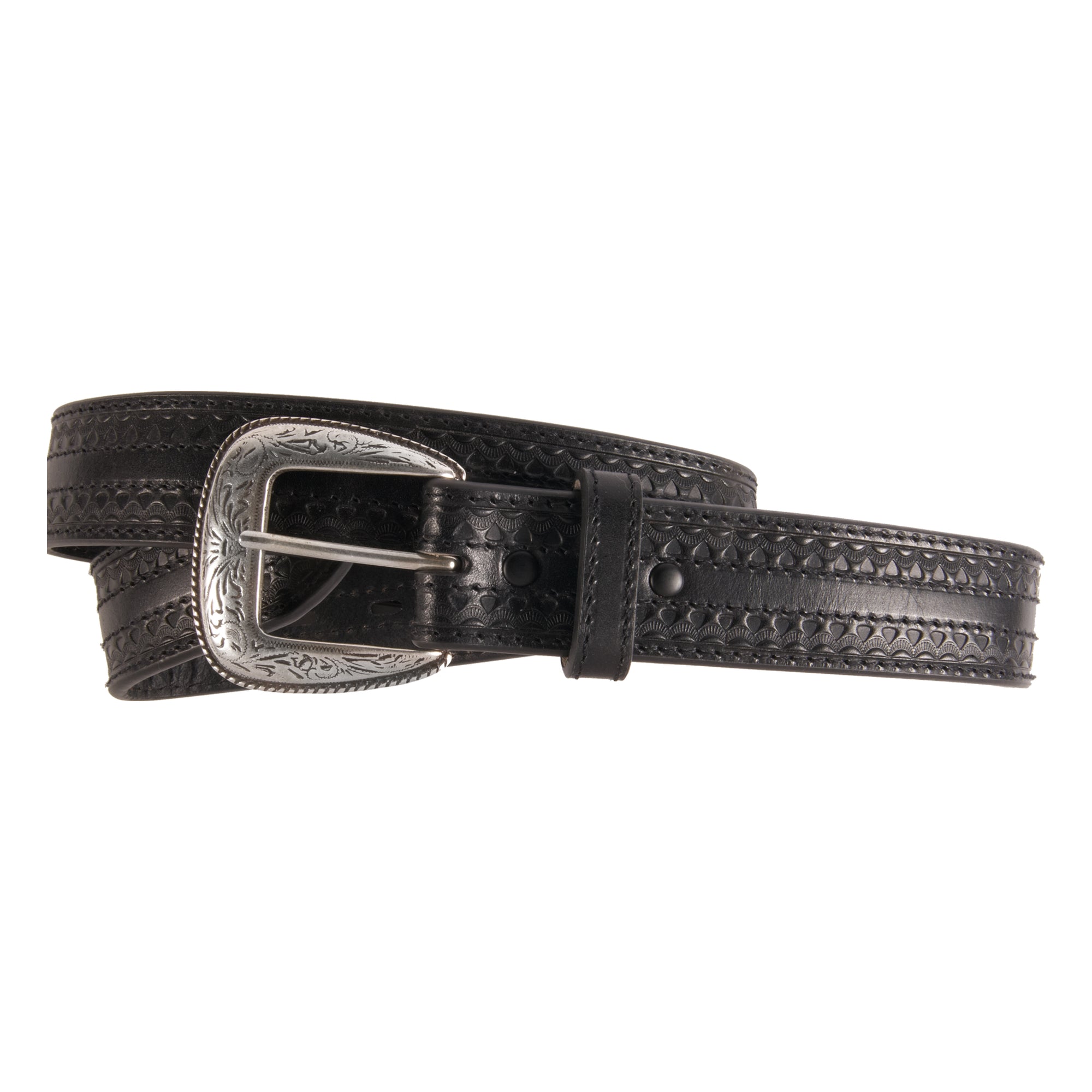 1 1/2 Longhorn Berry Edge Plaque Buckle Belt - AndWest