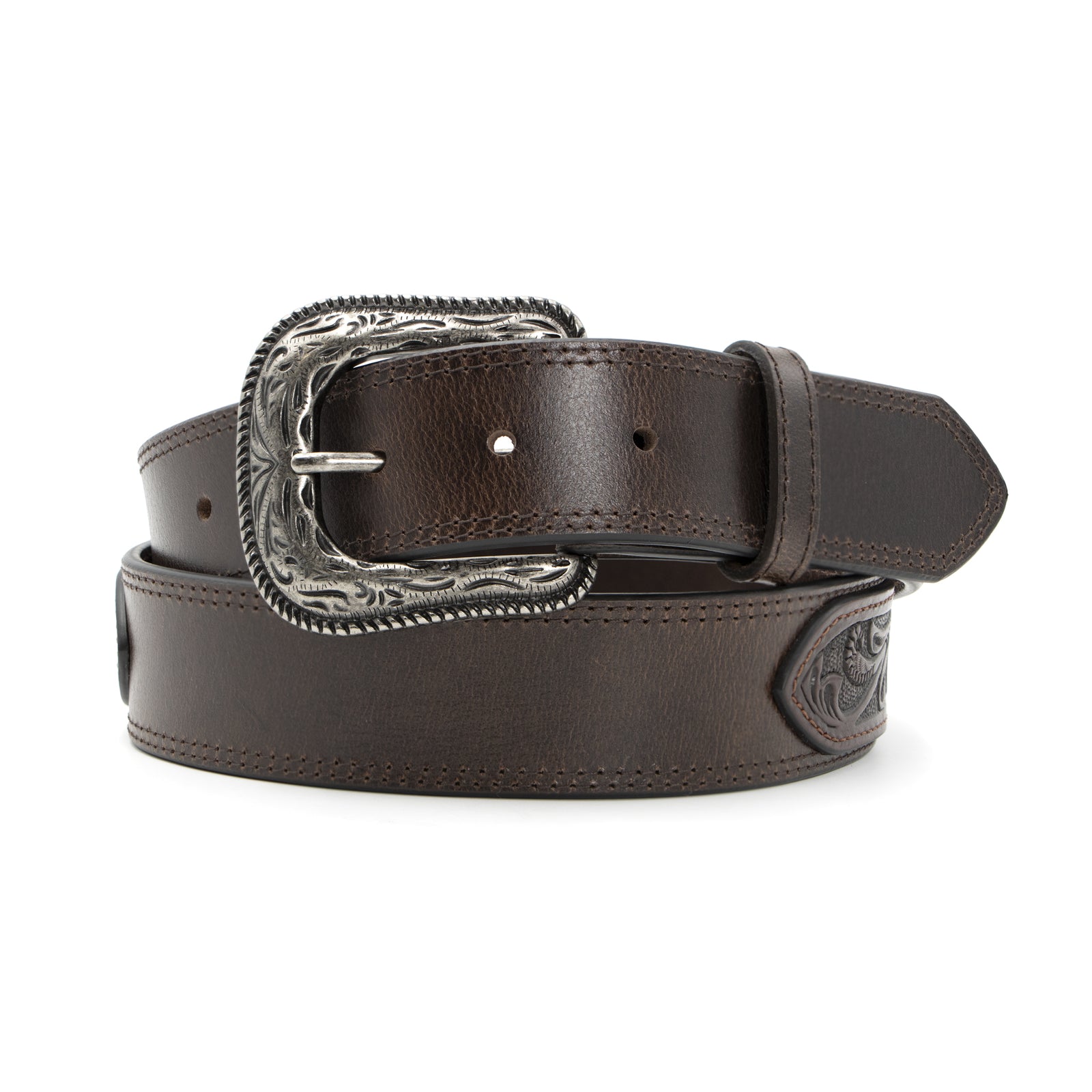 1 1/2 Scalloped Longhorn Western Buckle Belt - AndWest