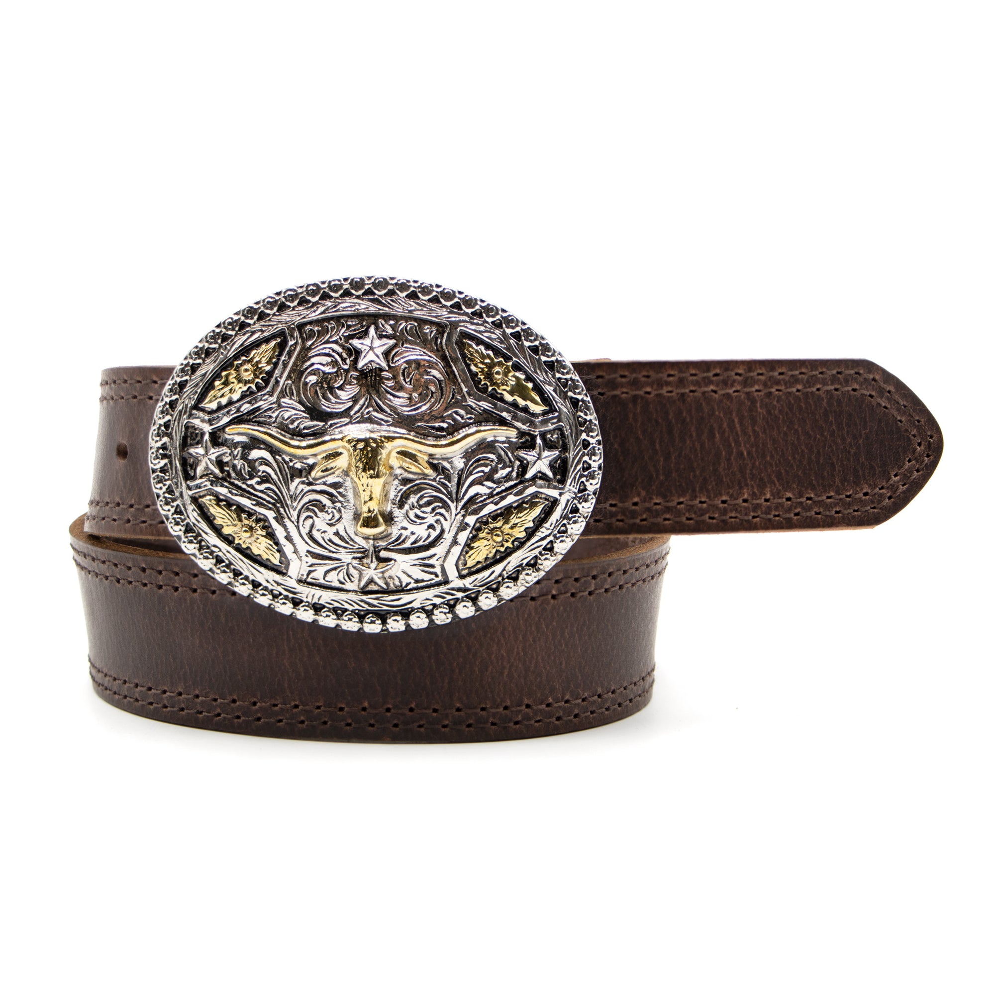 Kids’ 1 1/4 Texas Ranger Buckle with Double Stitch Belt