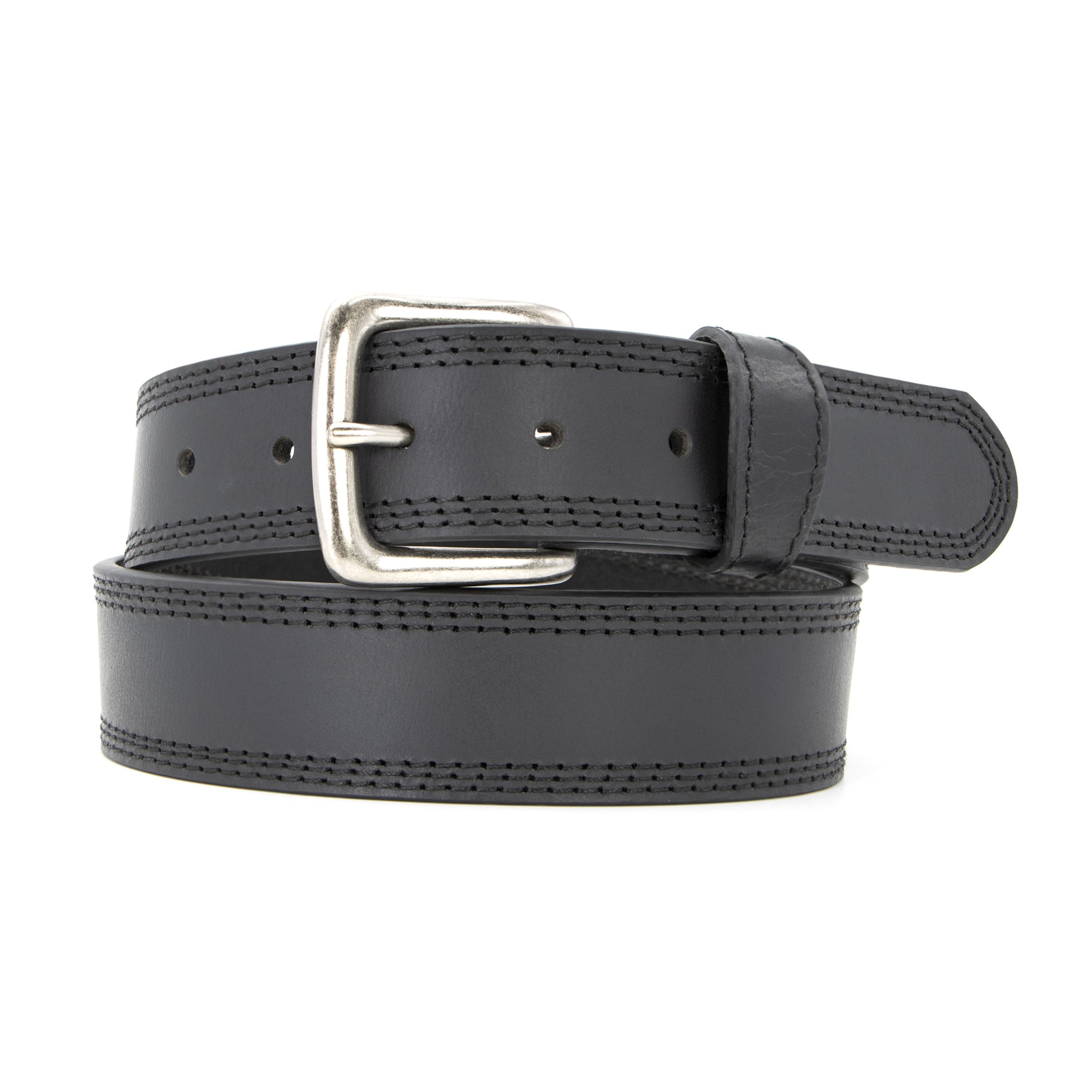 1 1/2 Roller Buckle Double Stitch Belt