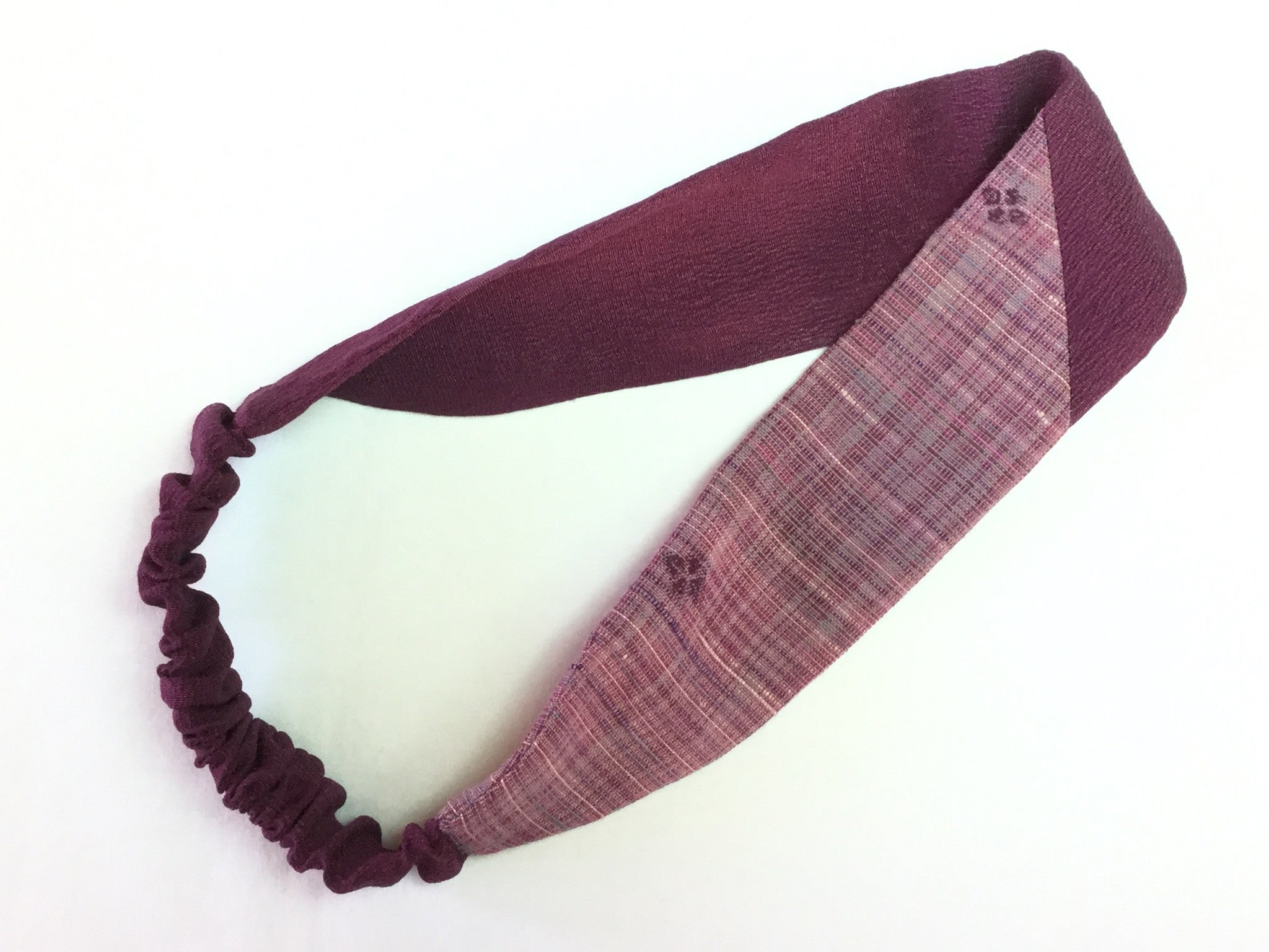 Headband 2 Fabric Purple Plaid ヘアバンド ２色使い 紫 紫チェック Megumi Project